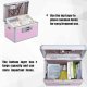 Medicine Box, First Aid Safe Medication Storage Box,Layered Aluminum Daily Medicine Cabinet,10.2" x 6.2" x 7.7", Pink