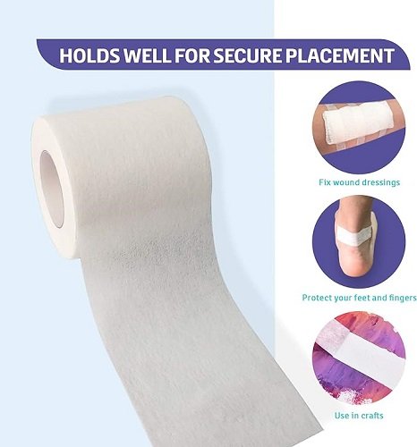 Conkote Soft Paper Surgical Tape 1" x 10 Yards, Gentle Adhesion and Hypoallergenic, 12 Rolls