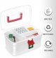 Medical Box, First Aid Kit Storage, Emergency Supplies Organizer with Handle, Detachable Tray, and Locking Lid, 23.8 x 16.5 x 14.5cm