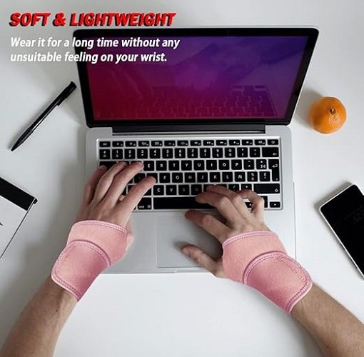 Wrist Brace Carpal Tunnel for Men Women Fit Left and Right Hand,Lightweight Adjustable Wrist Support Brace for Tendinitis,Sprains Arthritis,Pain Relief,Compression Wrist Wrap for(pink)