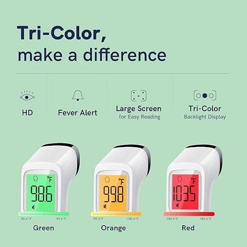 No-Touch Thermometer for Adults and Kids, Fast Accurate Digital Thermometer with Fever Alarm & Silent Mode, FSA HSA Eligible, Easy-to-use