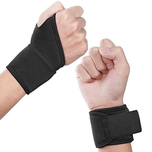 2 Pack Wrap Wrist Brace for Carpal Tunnel Relief, Adjustable Wrist Support Thumb Splint Brace Wrist Wraps for Men Women Sports Protecting, Joint Pain Relief, Left & Right Hand Brace (Black)