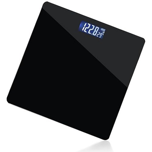 Digital Body Weight Bathroom Scale Smart Scale Step-on Technology with Easy Read LCD, Up to 400 Pounds Perfect Digital Home Scale, Black Highly Accurate Scale for Body Weight