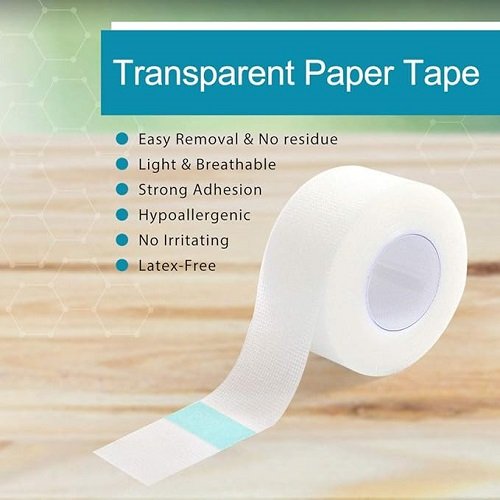 Transparent Medical Tape, 12 Rolls Adhesive Clear Hypoallergenic Surgical Tape, PE First Aid Tape for Wound, Bandage, 1inch x 10Yards, Sensitive Skin, Latex Free