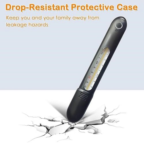 Mercury Free Glass Thermometer for Adults- Armpit Fever Thermometer with Drop-Resistant Case, Rechargeable Reading Light, 3-Second Reset,Time Reminder, Children Lock(Black)