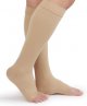 Compression Stockings (Pair), Grade Firm Support 20-30mmHg, Opaque, Unisex, Open Toe Knee High Compression Socks for Varicose Veins, Edema, Shin Splints, Nursing, Travel, Beige XL