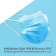 Premium Disposable Blue Face Mask, Soft on Skin, Pack of 3-Ply Masks Facial Cover with Elastic Earloops