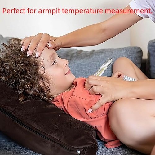 ℃&℉ Clinical Glass Thermometer for Underarm 2PCS - Classic Non Digital Thermometer for Adults - Medical Fever Thermometer - Accurate Easy Reading