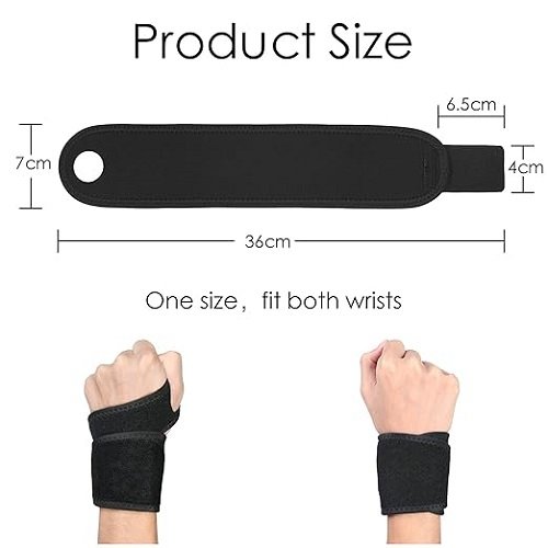 2 Pack Wrap Wrist Brace for Carpal Tunnel Relief, Adjustable Wrist Support Thumb Splint Brace Wrist Wraps for Men Women Sports Protecting, Joint Pain Relief, Left & Right Hand Brace (Black)