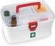 Medical Box, First Aid Kit Storage, Emergency Supplies Organizer with Handle, Detachable Tray, and Locking Lid, 23.8 x 16.5 x 14.5cm
