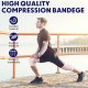 36 Pack Compression Bandage Wrap with Self Closure on Both Ends Elastic Bandage for Legs, Knees, Ankles, Wrists, Elbows, Shoulders, Athletic Stretchable Bandage Wrap (Blue Trim, 4 Inch)