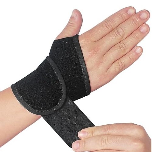 Wrist Support Brace/Carpal Tunnel/Hand Support, Adjustable for Arthritis and Tendinitis, Joint Pain Relief (Black), 2 Pack