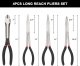 4PCS 11"Long Needle Nose Pliers Set, Long Reach Straight Pliers, 45°Bent Nose Pliers, 90°Bent Nose Pliers, Diagonal Pliers for Narrow Spaces and Limited Areas