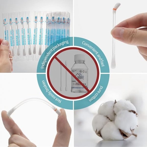 Alcohol Swabs Cotton Individually Wrapped Disposable First Aid Kit for Women Men Baby 50 Count