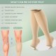 3 Pack Copper Compression Socks for Women&Men 20-30mmHg Open Toe Knee High Support Socks for Varicose Vein Running