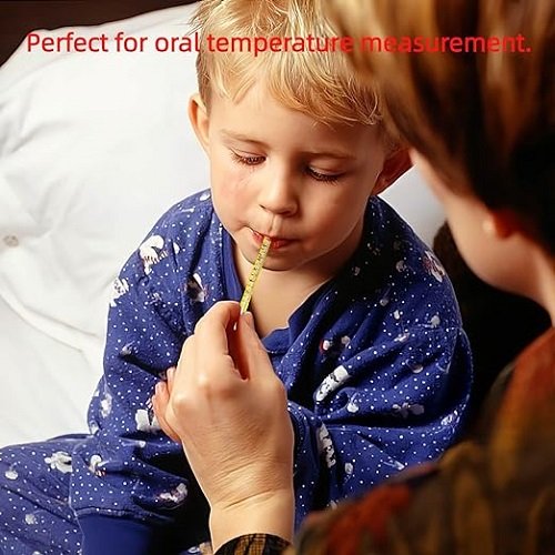 ℃&℉ Oral Thermometer for Adults and Kids 2PCS - Glass Rectal Thermometer for Baby - Basal Body Thermometer - Non Infrared Digital Thermometer