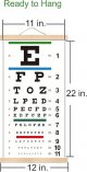 Eye Charts for Eye Exams 20 Feet, Snellen Eye Chart with Wooden Frame for Wall Decor, 22x11 Inches Canvas Low Vision Eye Chart with Eye Occluder and Hand Pointer for Kids Gifts