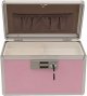 Medicine Box, First Aid Safe Medication Storage Box,Layered Aluminum Daily Medicine Cabinet,10.2" x 6.2" x 7.7", Pink