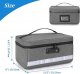 Locking Pill Bottle Organizer with Inner Dividers, Medicine Storage and Organizer Bag Combination Lock for Medicine, Vitamins and Medical Supplies, Gray