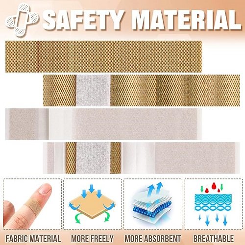 120 Pcs Extra Long Flexible Fabric Bandages, 4.75 x 0.75 Inch Adhesive Strip Bandages Non Latex Finger Bandages for Oversized Hands and Feet