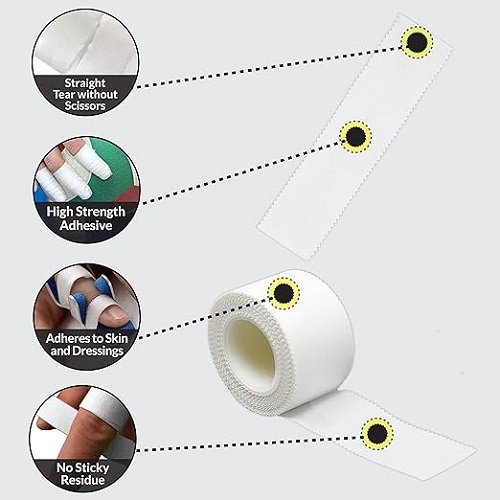 First Aid Medical 1" Surgical Cloth Tape - 3 Rolls