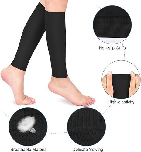Compression Socks, 20-30mmHg Calf Compression Sleeves, Footless Compressed Socks for Varicose Veins, Shin Splints, Edema Recovery Maternity, Cycling Running Travel, Women & Men