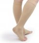 Compression Stockings (Pair), Grade Firm Support 20-30mmHg, Opaque, Unisex, Open Toe Knee High Compression Socks for Varicose Veins, Edema, Shin Splints, Nursing, Travel, Beige XL
