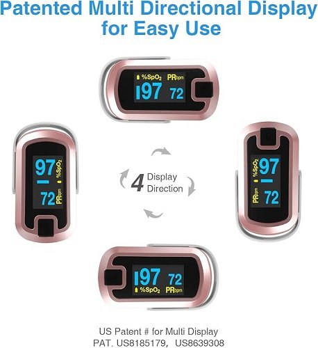 OLED Finger Pulse Oximeter, O2 Meter, Dual Color White/Rose Gold