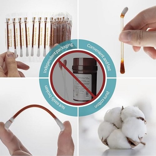 100 Iodine Swabs Individually Wrapped Disposable Supplies Medical Iodine Swabs for Nose Care