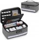 Locking Pill Bottle Organizer with Inner Dividers, Medicine Storage and Organizer Bag Combination Lock for Medicine, Vitamins and Medical Supplies, Gray