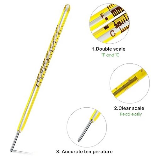 ℃&℉ Oral Thermometer for Adults and Kids 2PCS - Glass Rectal Thermometer for Baby - Basal Body Thermometer - Non Infrared Digital Thermometer