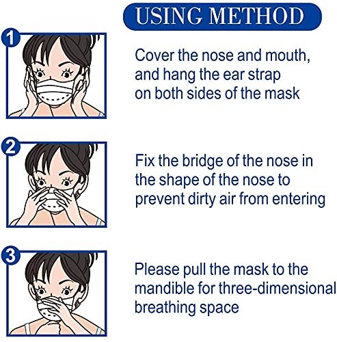 100 Pcs Disposable Face Masks, 3 Ply Face Masks Black Disposable Mask, (Disposable face mask)