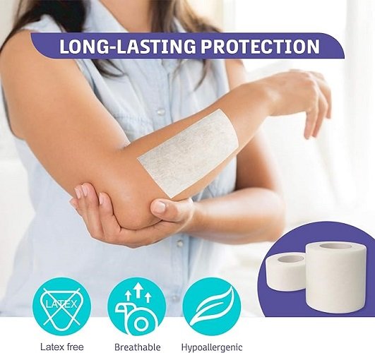 Conkote Soft Paper Surgical Tape 1" x 10 Yards, Gentle Adhesion and Hypoallergenic, 12 Rolls