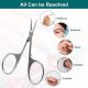 Manicure Scissors, Extra Fine Eyebrow Scissors for Grooming, Curved Blade Nail Scissors Precise Pointed Tip Grooming Kit for Eyebrow, Eyelash, Trim Nail and Dry Skin