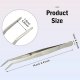 Stainless Steel Tweezers with Curved Serrated Tip Multipurpose Tweezers for Craft, Silver (10)