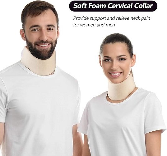 Soft Foam Neck Brace Universal Cervical Collar, Adjustable Neck Support Brace for Sleeping - Relieves Neck Pain and Spine Pressure, Neck Collar After Whiplash or Injury (2.5" Depth Collar, L)