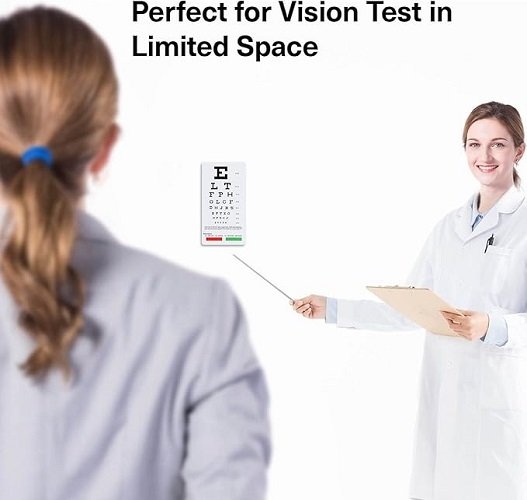 2 Pack Pocket Eye Chart, 2 in 1 Eye Chart 6 Feet and Pocket Eye Chart, 6.5x3.5 Inches Handheld Double Sided Plastic Eye Chart for Eye Exams (2 Pack 6 Feet)