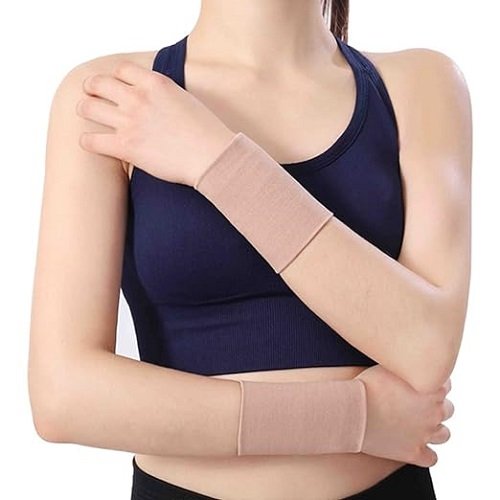 Wrist Compression Sleeve (4PCS), Soft Wrist Support Brace Wrist Bands for Tendonitis, Arthritis, Sprains Pain Relief, Elastic Carpal Tunnel Wraps Protector for Fitness, Sport, Weightlifting