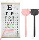 Eye Chart Pocket Eye Exam Kit with Cute Eye Occluders 20 Feet Optical Eye Test Reusable Wooden Frame Canvas Eye Chart for Kids and Adults