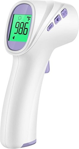 No-Touch Digital Forehead Thermometer, Infrared Thermometer for Adults, Kids & Babies, 1 Second Measurement, Fever Alert and 35 Sets Memory (Purple)