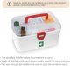 Medical Box, First Aid Kit Storage, Emergency Supplies Organizer with Handle, Detachable Tray, and Locking Lid, 23.8 x 16.5 x 14.5cm