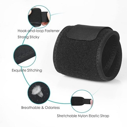 2 Pack Wrap Wrist Brace for Carpal Tunnel Relief, Adjustable Wrist Support Thumb Splint Brace Wrist Wraps for Men Women Sports Protecting, Joint Pain Relief, Left & Right Hand Brace (Black)