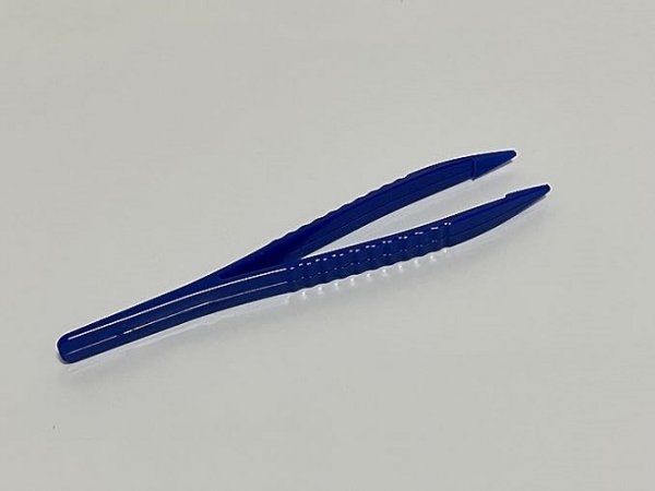 Disposable Sterile Forceps Tweezers 5inch 125mm length Individually Wrapped Solid Blue Pack of 12